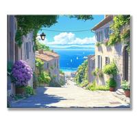 Peinture Numero Architecture Fleur Peinture Numero Adulte, Mosaique Kit Peintures, Toile Infroissable Numéros d'Art Kit, Coloriage par Numeros Adulte, Avec 3-Pinceaux, Décor Maison 50x70cm w0d-103