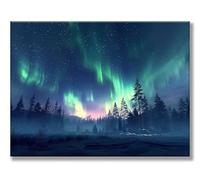 Peinture Numero Aurore Forêt Peinture Numero Adulte, Mosaique Kit Peintures, Toile Infroissable Kit, Coloriage par Numeros Adulte, Avec Pinceaux et Peintures Acryliques, Décor Maison 50x70cm w0d-250