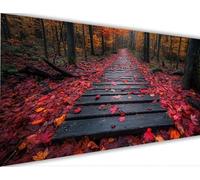Peinture Numero Automne Peinture par Numero Adulte avec Cadre 100x200cm Feuilles Activité Manuelle Adulte,DIY Paint by Numbers Kits avec Pinceaux et Acryliques pour Décoration Maison Cadeaux LE-247