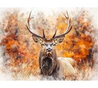 Peinture Numero Automne Peinture par Numero Adulte Cerf Activité Manuelle Adulte,DIY Paint by Numbers Kits avec Pinceaux et Acryliques Peintures pour la Décoration de la Maison Cadeaux 45x60cm E1-1546