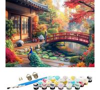 Peinture Numero automne Peinture par Numéros pour Adulte cheval Peinture Numero Adultes Loisirs Créatifs,DIY Paint by Numbers Kits avec Pinceaux et Acryliques pour Décoration de Maison 60x80cm M-1333