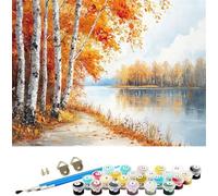 Peinture Numero automne Peinture par Numéros pour Adulte paysage Peinture Numero Adultes Loisirs Créatifs,DIY Paint by Numbers Kits avec Pinceaux et Acryliques pour Décoration de Maison 60x90cm M-1316