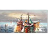 Peinture Numero Adulte Bateau, Peinture Numero Enfant Océan, Peinture au Numéro,Bricolage Peinture Numero Adultes Loisirs Créatifs, Acryliques Paintings avec Peintures, Decoration Chambre 30x60cm