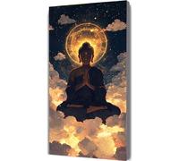 Peinture Numero Bouddha Peinture par Numero Adulte avec Cadre 100x200cm Religion Activité Manuelle Adulte,DIY Paint by Numbers Kits avec Pinceaux et Acryliques pour Décoration Maison Cadeaux LE-818