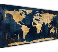 Peinture Numero Carte du monde Peinture par Numero Adulte avec Cadre 30x60cm Carte Activité Manuelle Adulte,DIY Paint by Numbers Kits avec Pinceaux et Acryliques pour Décoration Maison Cadeaux LE-1371