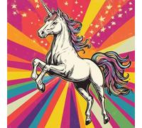 Peinture Numero coloré, Kit Peinture Numero D'Art Adulte licorne, DIY Loisirs CréAtifs Adultes Avec Toile, Peinture Acrylique & Pinceaux, Decoration Chambre, Cadeau Femme, Sans Cadre 100x100cm 3-110