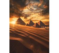 Peinture Numero Egypte Peinture par Numero Adulte Pyramide Paint by Numbers avec Pinceaux et Acryliques Toile Colorée Tableau Kit Loisirs Créatifs Adultes Decoration Murale 40x50cm avec Cadre -h69W