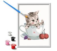 Peinture Numero Enfant Activité Manuelle Fille 5 6 7 8 9 10 11 Ans Bricolage Activite Loisir Creatif DIY Kit Créatifs Paint by Numbers Creation Fournitures Idee Cadeau Anniversaire Garcon Chaton