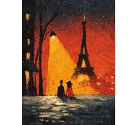 Peinture Numero Enfant Amour Peinture par Numero Paris Paint by Numbers, Loisir Creatif Adulte DIY Kit Creatif Adulte Canevas Painting pour Décoration Murale, Cadeau Femme Avec Cadre 100x135cm S-1C26