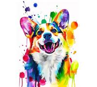 Peinture Numero Enfant Chien Peinture par Numero Animal Paint by Numbers, Loisir Creatif Adulte DIY Kit Creatif Adulte Canevas Painting pour Décoration Murale, Cadeau Femme Avec Cadre 40x50cm 9-GB60