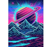 Peinture Numero Enfant Ciel étoilé Peinture par Numero Montagne DIY Kit Creatif Adulte Couleur Canevas Painting, Loisir Creatif Adulte pour Décoration Murale, Cadeau Femme Sans Cadre 70x100cm 3-5D64