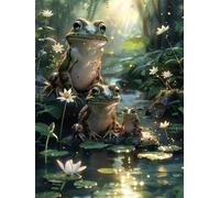 Peinture Numero Enfant Grenouille Peinture par Numero Fleur Paint by Numbers, Loisir Creatif Adulte DIY Kit Creatif Adulte Canevas Painting Décoration Murale, Cadeau Femme Avec Cadre 30x40cm Z-3P95