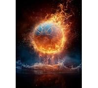 Peinture Numero Enfant Volley-ball Peinture par Numero Flamme DIY Kit Creatif Adulte Couleur Canevas Painting, Loisir Creatif Adulte pour Décoration Murale, Cadeau Femme Sans Cadre 60x90cm 6-7H29