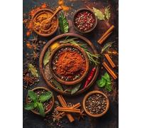 Peinture Numero Épices cuisine Coloriage par Numero, Kits de Peinture au Numéro d'art, Loisirs Créatifs Adultes, DIY Paint by Numbers Acrylique Facile Sur Toile 100x150cm, Décoration Murale J8-740