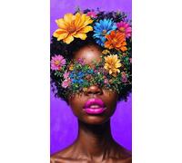 Peinture Numero, Femme africaine Peinture par Numero Adulte, DIY kit de Peint à l'huile Numérique Enfant, Avec Toile Infroissable, Pinceaux et Peint Acryliques, Activité Manuelle Adulte 40x80cm L-932