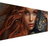 Peinture Numero Femmes Peinture par Numero Adulte Chat Painting by Numbers avec Peinture Acrylique et Pinceaux Toile Colorée Kits Loisirs Créatifs Adultes, Decoration Murale Cadeau 40x80cm q6-372