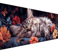 Peinture Numero Fleur Peinture par Numero Adulte Chat Painting by Numbers avec Peinture Acrylique et Pinceaux Toile Colorée Kits Loisirs Créatifs Adultes, Decoration Murale Cadeau 40x80cm q6-46X