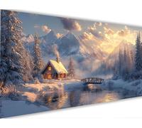 Peinture Numero Hiver Peinture par Numero Adulte avec Cadre 30x60cm Paysage Activité Manuelle Adulte,DIY Paint by Numbers Kits avec Pinceaux et Acryliques pour Décoration Maison Cadeaux LE-105