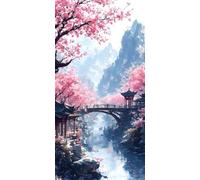 Peinture Numero, Japon Pont Peinture par Numero Adulte, DIY kit de Peint à l'huile Numérique Enfant, Avec Toile Infroissable, Pinceaux et Peint Acryliques, Activité Manuelle Adulte 70x140cm L-571