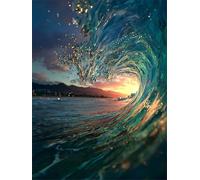 Peinture Numero Les vagues de la mer, Peinture Numero Enfant, Canevas Adulte, Coucher de soleil Paint by Numbers, Activité Détente, Decoration Maison, Cadeau Femme, Sans Cadre, 30x40cm e-199