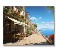 Peinture Numero Maisons Mer Peinture Numero Adulte, Mosaique Kit Peintures, Toile Infroissable Kit, Coloriage par Numeros Adulte, Avec Pinceaux et Peintures Acryliques, Décor Maison 40x50cm w0d-166