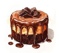Peinture Numero marron, Kit Peinture Numero D'Art Adulte gâteau, DIY Loisirs CréAtifs Adultes Avec Toile, Peinture Acrylique & Pinceaux, Decoration Chambre, Cadeau Femme, Sans Cadre 50x50cm 3-996