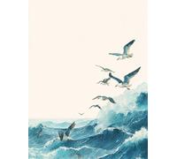 Peinture Numero Oiseaux, Peinture Numero Enfant Les vagues de la mer Activité Manuelle Adulte, Tableau a Peindre sur Toile, Kit d'Art avec Pinceaux, pour Décoration Intérieure 100x130cm z-321