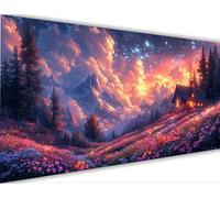 Peinture Numero Paysage Peinture par Numero Adulte avec Cadre 30x60cm Coucher de soleil Activité Manuelle Adulte,DIY Paint by Numbers Kits avec Pinceaux et Acryliques, Décor Maison Cadeaux LE-1012