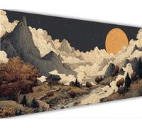 Peinture Numero Paysage Peinture par Numero Adulte avec Cadre 50x150cm Lune Activité Manuelle Adulte,DIY Paint by Numbers Kits avec Pinceaux et Acryliques pour Décoration Maison Cadeaux LE-619