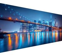 Peinture Numero Paysage Peinture par Numero Adulte Pont du Golden Gate Painting by Numbers avec Peinture Acrylique et Pinceaux Toile Colorée Kits, Cadeau Femme, Decoration Murale 80x160cm w6-31J