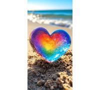 Peinture Numero, Plage Amour Peinture par Numero Adulte, DIY kit de Peint à l'huile Numérique Enfant, Avec Toile Infroissable, Pinceaux et Peint Acryliques, Activité Manuelle Adulte 30x60cm L-638