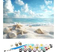 Peinture Numero Plage Peinture par Numéros pour Adulte paysage Peinture Numero Adultes Loisirs Créatifs,DIY Paint by Numbers Kits avec Pinceaux et Acryliques pour Décoration de Maison 40x30cm M-1356