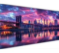 Peinture Numero Pont de Londres Peinture par Numero Adulte avec Cadre 70x140cm Paysage Activité Manuelle Adulte,DIY Paint by Numbers Kits avec Pinceaux et Acryliques, Décoration Maison Cadeaux LE-274