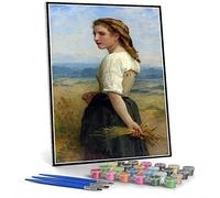 Peinture numéro pour adultes Glaneuse par William-Adolphe Bouguereau Peinture par numéro Kit sur toile pour débutants