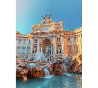 Peinture Numero Rome Peinture Numero Adulte Fontaine de Trevi avec Cadre Paint by Numbers Loisirs Créatifs Adultes avec Pinceaux Pigment Acrylique Painting by Numbers Décoration Murale 40x50cm -82jL