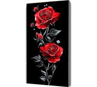 Peinture Numero Rose Peinture par Numero Adulte avec Cadre 30x60cm Fleur Activité Manuelle Adulte, DIY Paint by Numbers Kits avec Pinceaux et Acryliques Peintures pour Décoration Maison Cadeaux LE-233