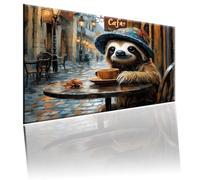 Peinture Numéros Adulte Petite ville, DIY Peinture Numero Enfants, Les paresseux Paint by Numbers avec Peintures et Pinceaux, Loisir Creatif Adulte Numero D'art pour Cadeaux de Noël 50x70cm 2w-922