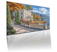 Peinture Numéros Adulte Plage, DIY Peinture Acrylique pour Enfants Débutants sur Toile 80x110cm avec Peintures et Pinceaux, Activite Manuelle Adulte Pour la Décoration Maison, Architecture 2w-590