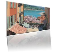 Peinture Numéros Adulte Plage, DIY Peinture Numero Enfants, Architecture Paint by Numbers avec Peintures et Pinceaux, Loisir Creatif Adulte Numero D'art pour Décoration d'intérieur 70x95cm 2w-589