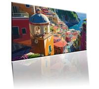 Peinture Numéros Adulte Plage, DIY Peinture Numero Enfants, Architecture Paint by Numbers avec Peintures et Pinceaux, Loisir Creatif Adulte Numero D'art pour Décoration d'intérieur 30x40cm 2w-588