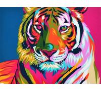 Peinture Numéros Adulte Tigre, Tiger Paint by Number Kit pour adultes débutants, DIY Animal Peinture Acrylique pour Adultes, Enfants, Débutants, Sans Cadre, Decoration Maison Cadeau