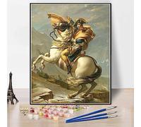 Peinture numérotée pour adultes Napoléon traversant les Alpes au Pont St Bernard, Th May Peinture par Jacques Louis David Kit de peinture sur toile pour débutants