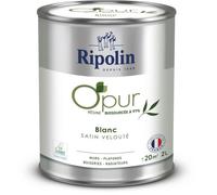 Peinture O'PUR murs, boiseries & radiateurs - RIPOLIN - 472822 - Blanc - Satin veloute - 2 L