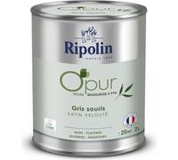 Peinture O'PUR murs, boiseries & radiateurs - RIPOLIN - 472827 - Gris souris - Satin veloute - 2 L