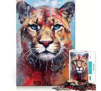 Peinture Palette Puma pour Adultes, Puzzle de 1000 pièces, défi Mental, Jeu d'évasion Calme, pièce de Collection d'art découpée de qualité (38x52cm)