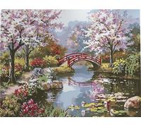 Peinture par chiffres avec cadre Peinture - Paysage, parc de printemps 40x50 cm