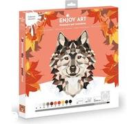 Peinture par nume ros 30x30cm Loup Rose
