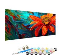Peinture par Numéro Adulte Abstrait - Activité Manuelle Kit de Loisir Créatif DIY Numéro d'art Complet - 50x100cm sans châssis 3 Pinceaux et Peintures Acryliques Peinture Numero Adulte Fleur 7-96
