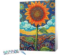 Peinture par Numero Adulte Abstrait DIY Oil Painting Kits on Canvas for Beginner, with Brushes and Acrylic Pigment, Paint by Numbers Enfant Tournesol Loisirs Créatifs Adultes,60x90 (Sans Cadre) 0j-434