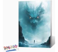 Peinture par Numero Adulte Abstrait Dragon Loisirs Créatifs Adultes, DIY Coloriage Numerote avec Pigment Acrylique pour Débutants Enfant, Art Peinture Numero, Decoration, Cadeau 100x135cm -WX251025